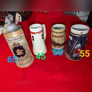 BUDWEISER BEER STEINS